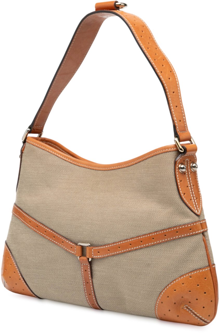 Gucci Canvas Web Reins Shoulder Bag Bruin