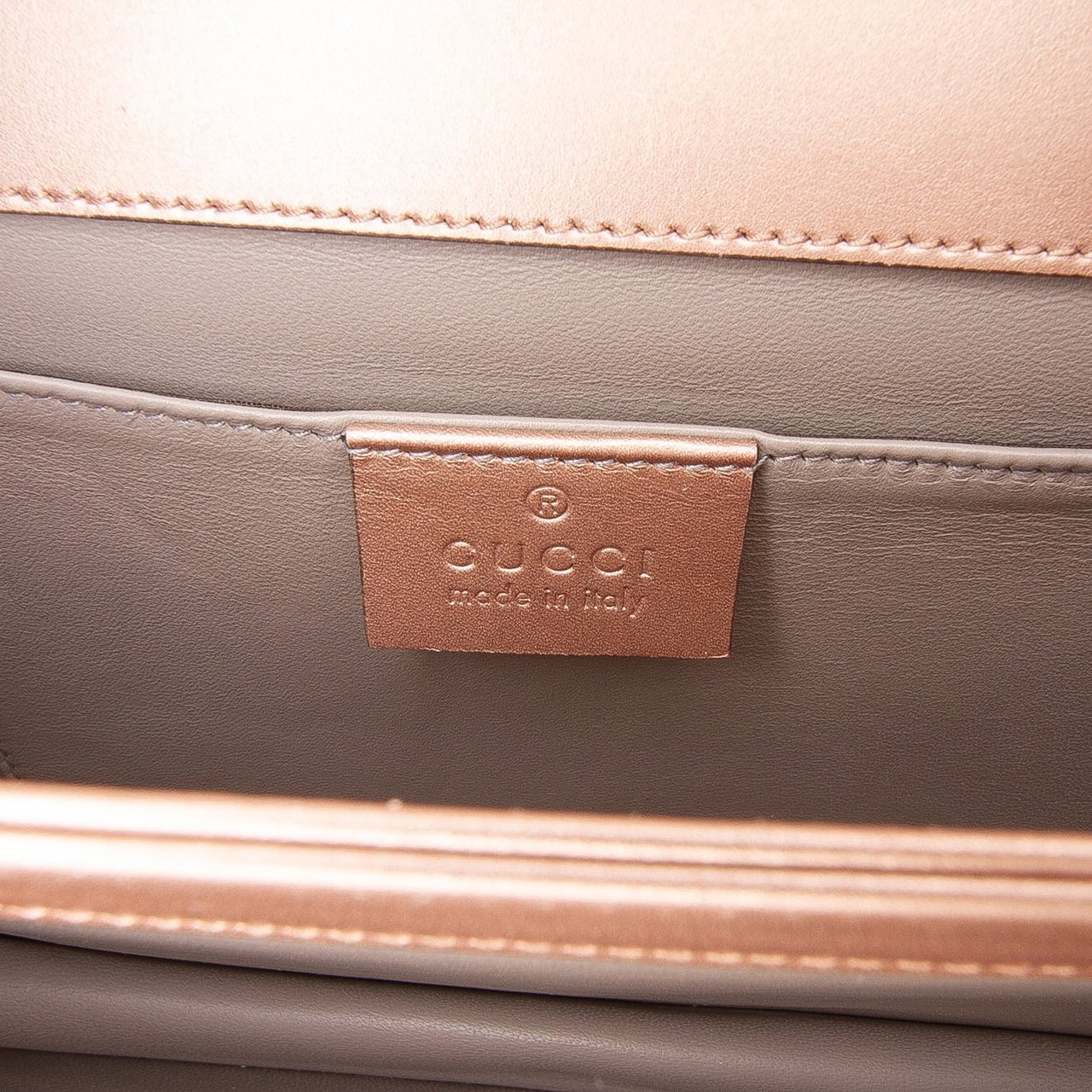 Gucci Metallic Leather Crystal Embellished Broadway Clutch on Strap Roze