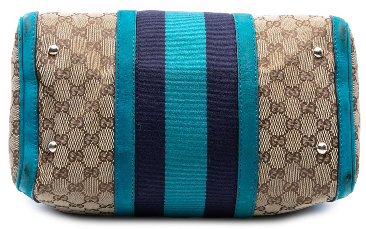 Gucci Medium GG Canvas Web Joy Boston Bag Bruin