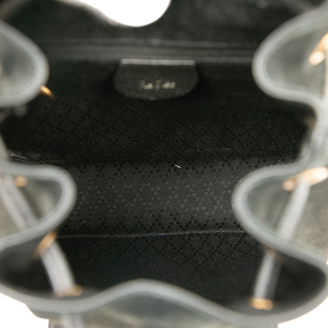 Gucci Suede Bamboo Drawstring Backpack Zwart