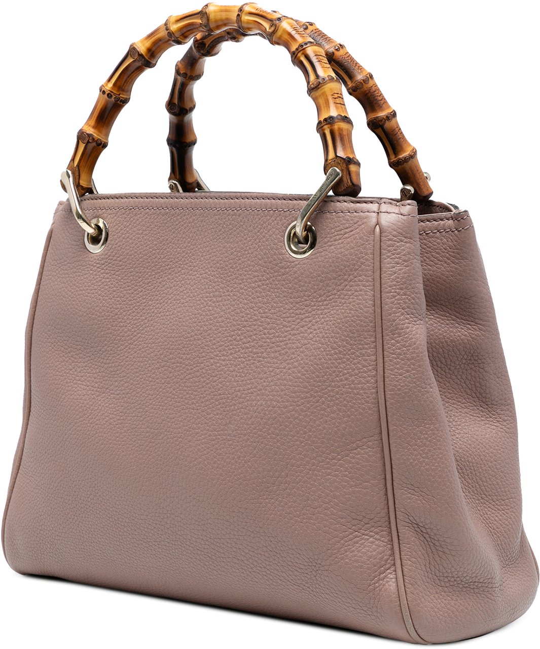 Gucci Small Calfskin Bamboo Shopper Satchel Bruin