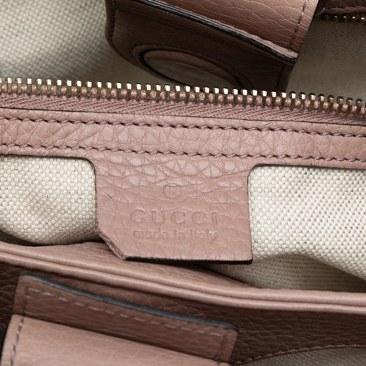 Gucci Small Calfskin Bamboo Shopper Satchel Bruin