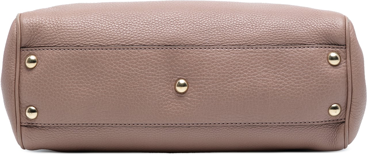 Gucci Small Calfskin Bamboo Shopper Satchel Bruin