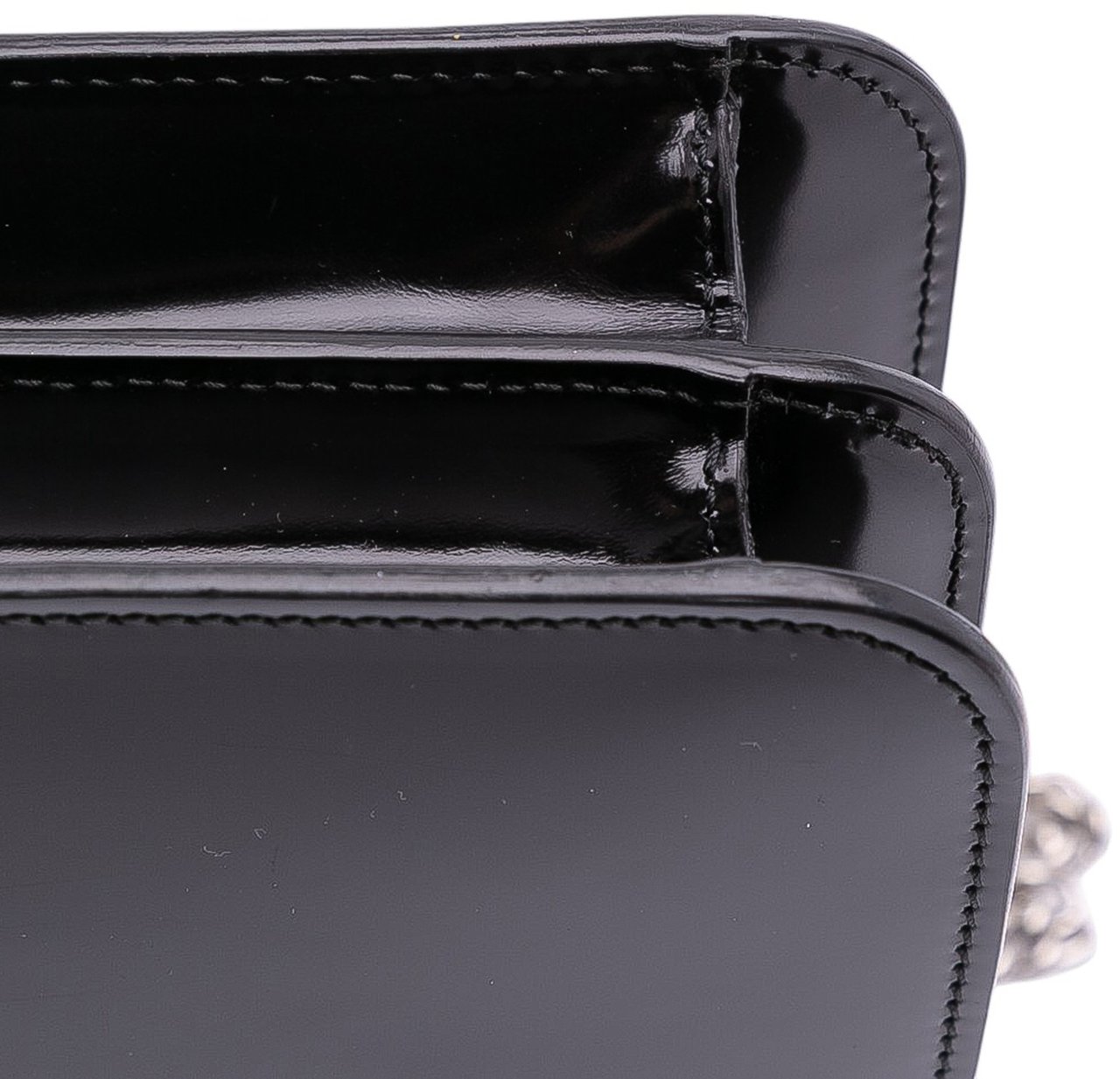 Gucci Medium Patent Dollar Interlocking G Crossbody Zwart