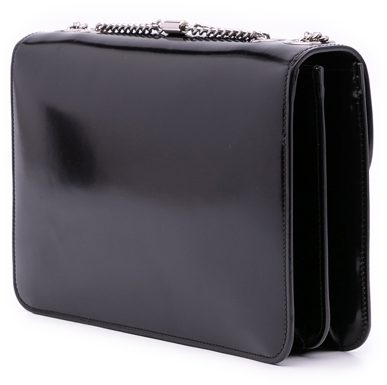 Gucci Medium Patent Dollar Interlocking G Crossbody Zwart