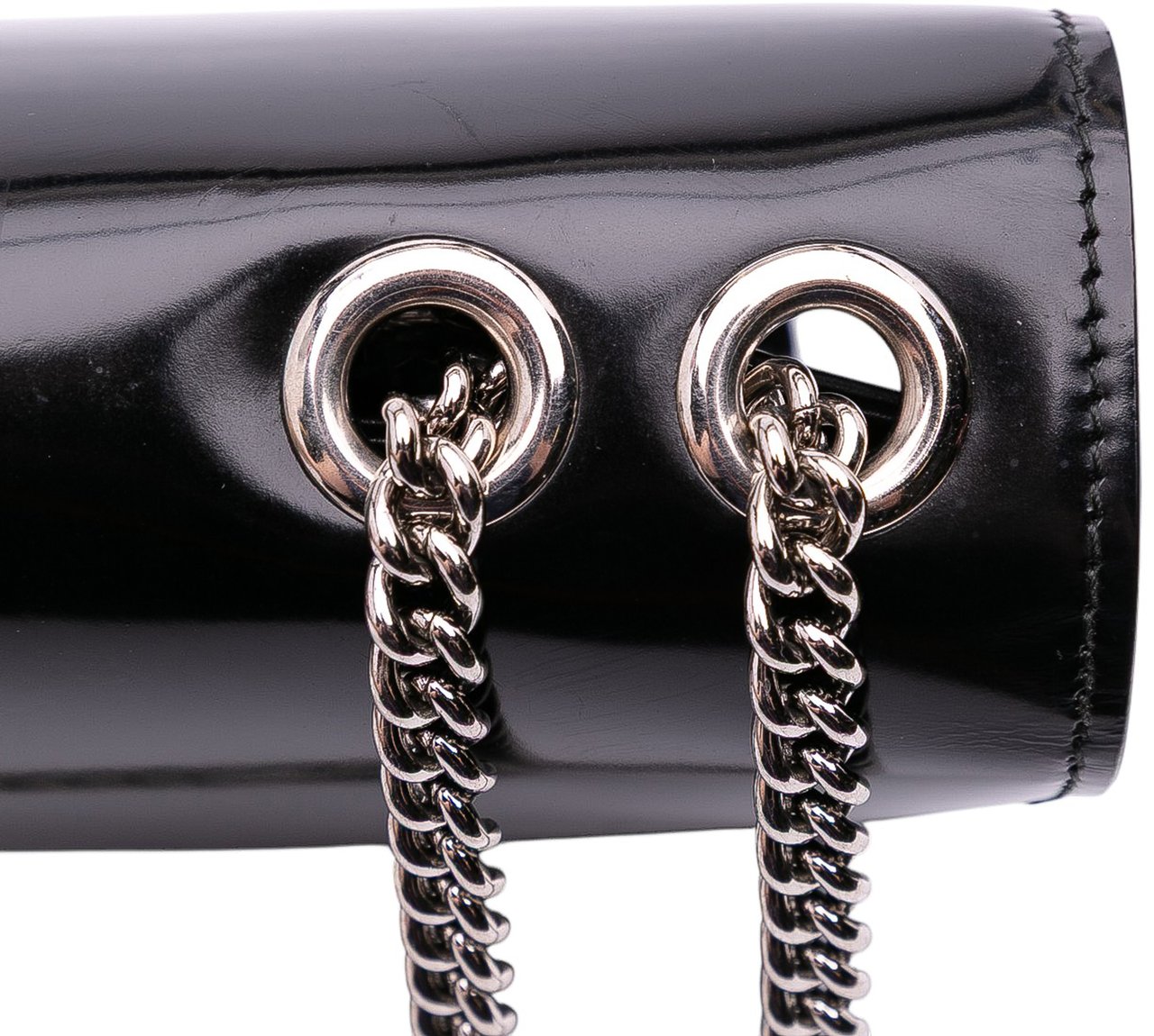 Gucci Medium Patent Dollar Interlocking G Crossbody Zwart