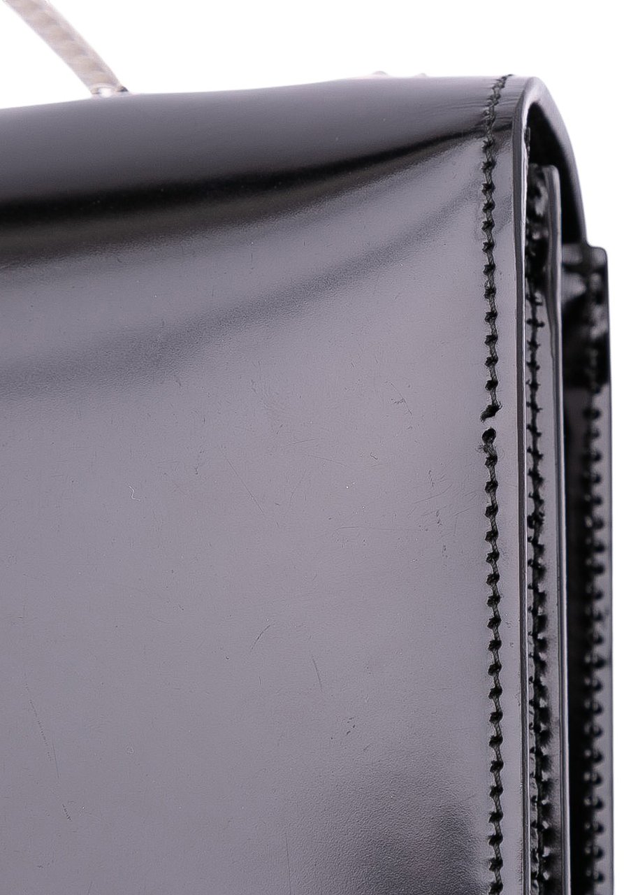 Gucci Medium Patent Dollar Interlocking G Crossbody Zwart