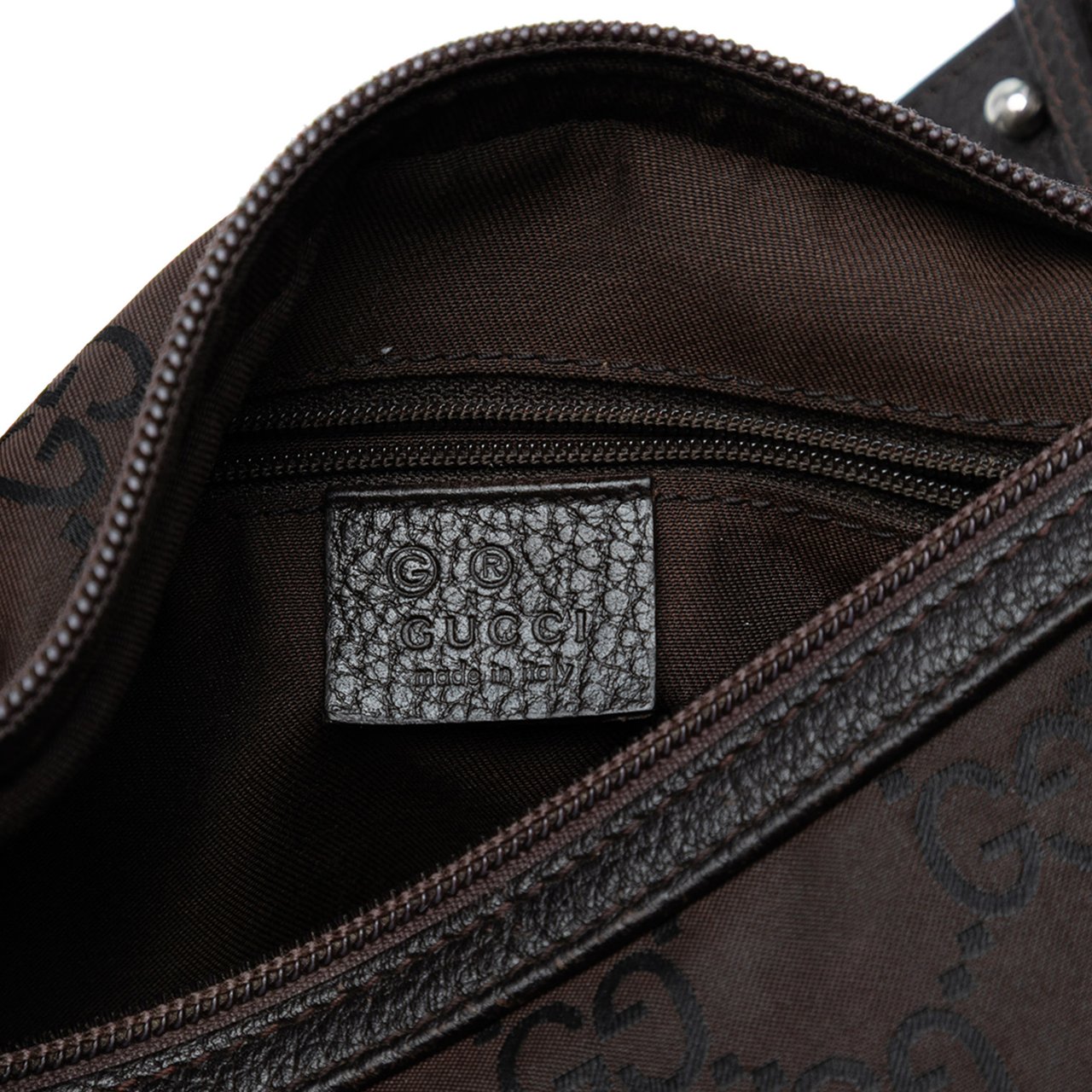 Gucci GG Nylon Shoulder Bag Bruin