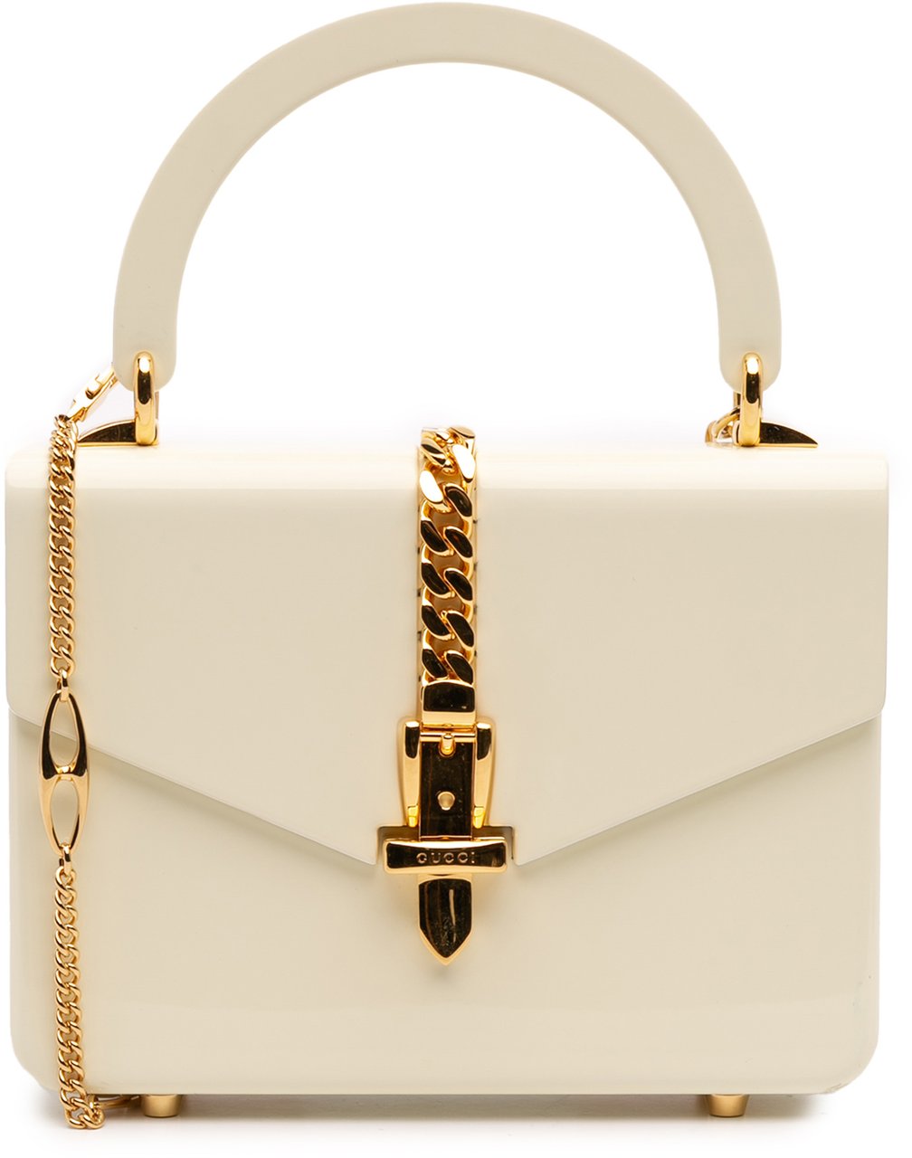 Gucci Mini Acrylic Sylvie 1969 Top Handle Bag Wit