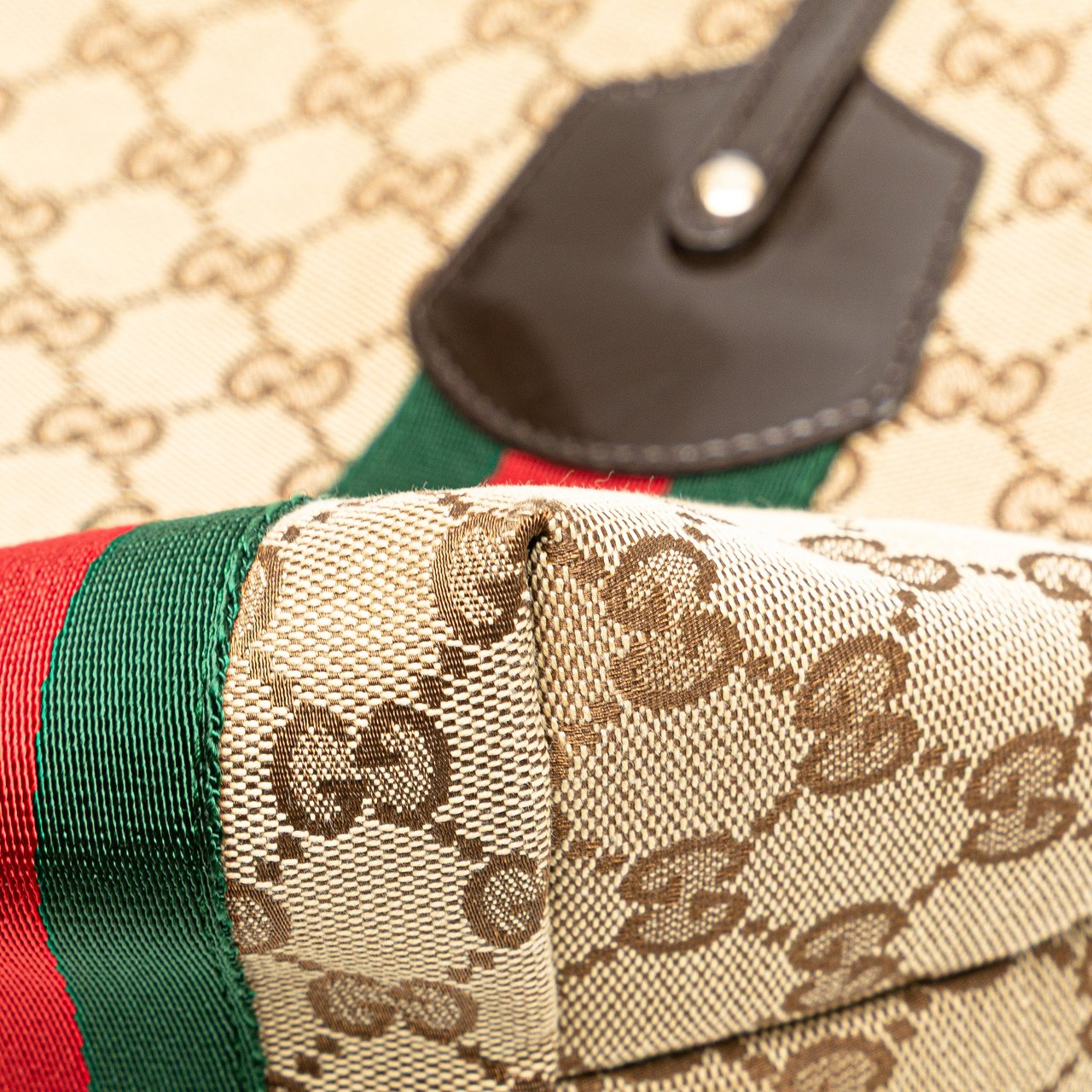 Gucci GG Canvas Web Jolie Tote Bruin
