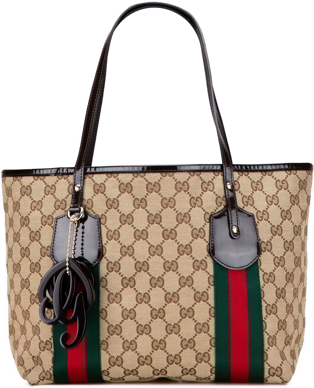 Gucci GG Canvas Web Jolie Tote Bruin