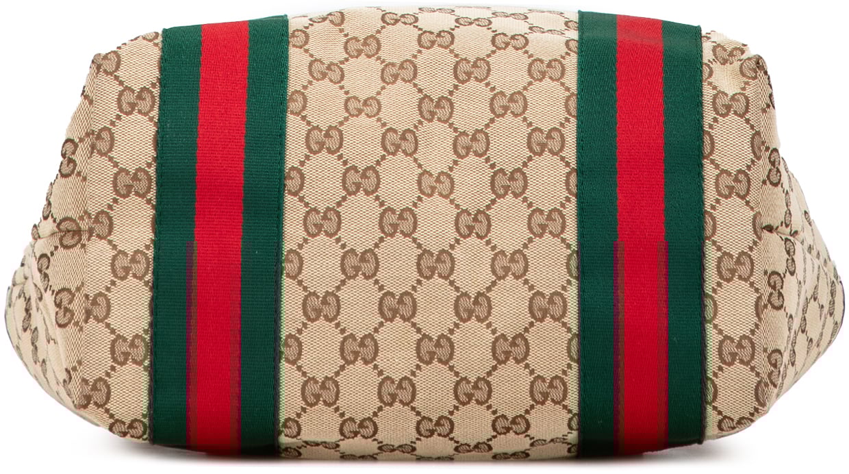 Gucci GG Canvas Web Jolie Tote Bruin