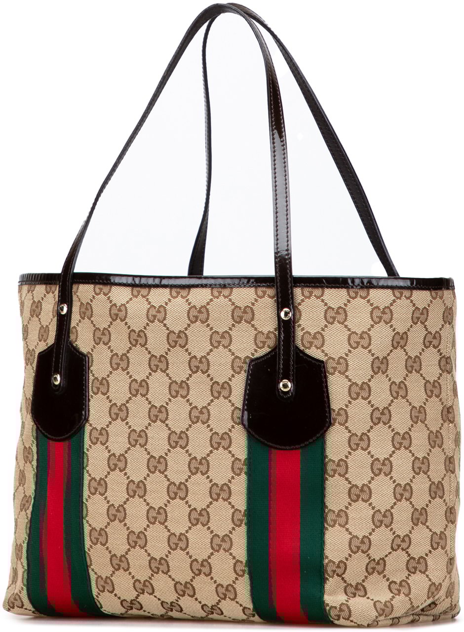 Gucci GG Canvas Web Jolie Tote Bruin