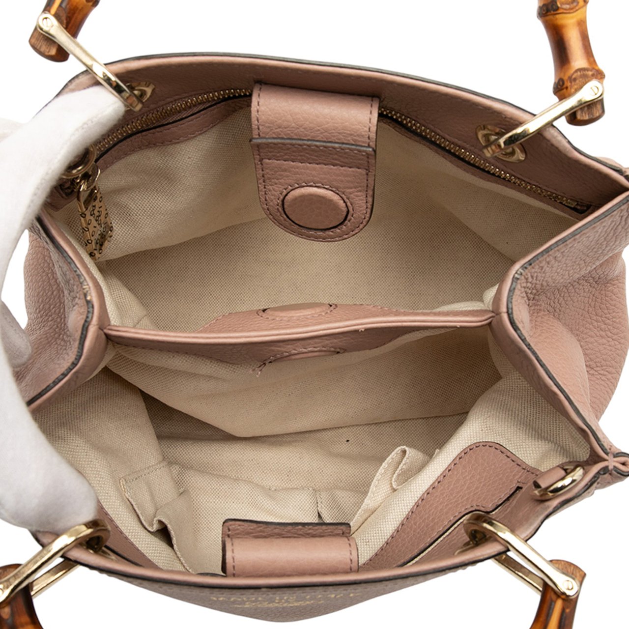 Gucci Small Calfskin Bamboo Shopper Satchel Roze