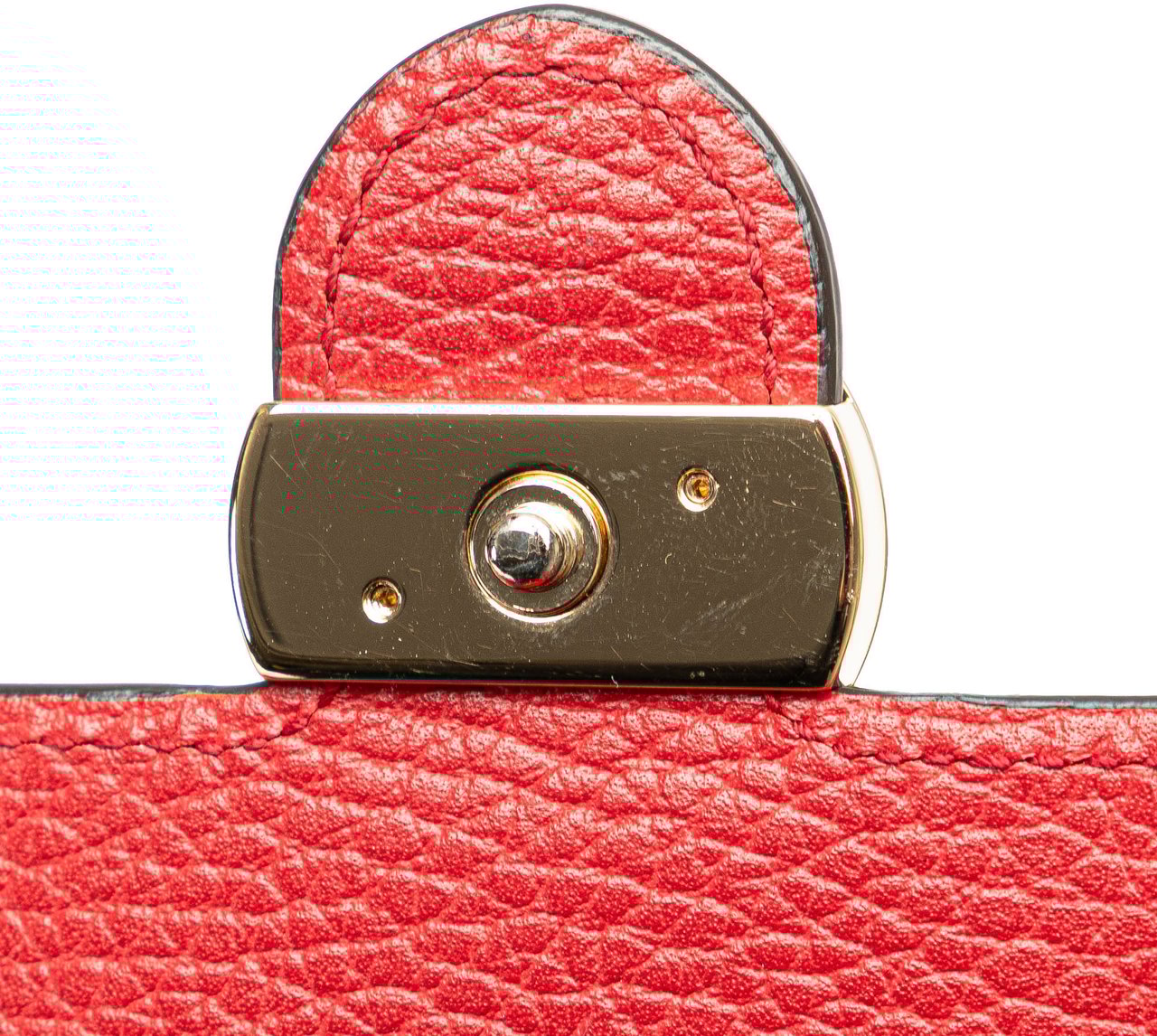 Gucci Leather Interlocking G Dollar Wallet on Chain Rood