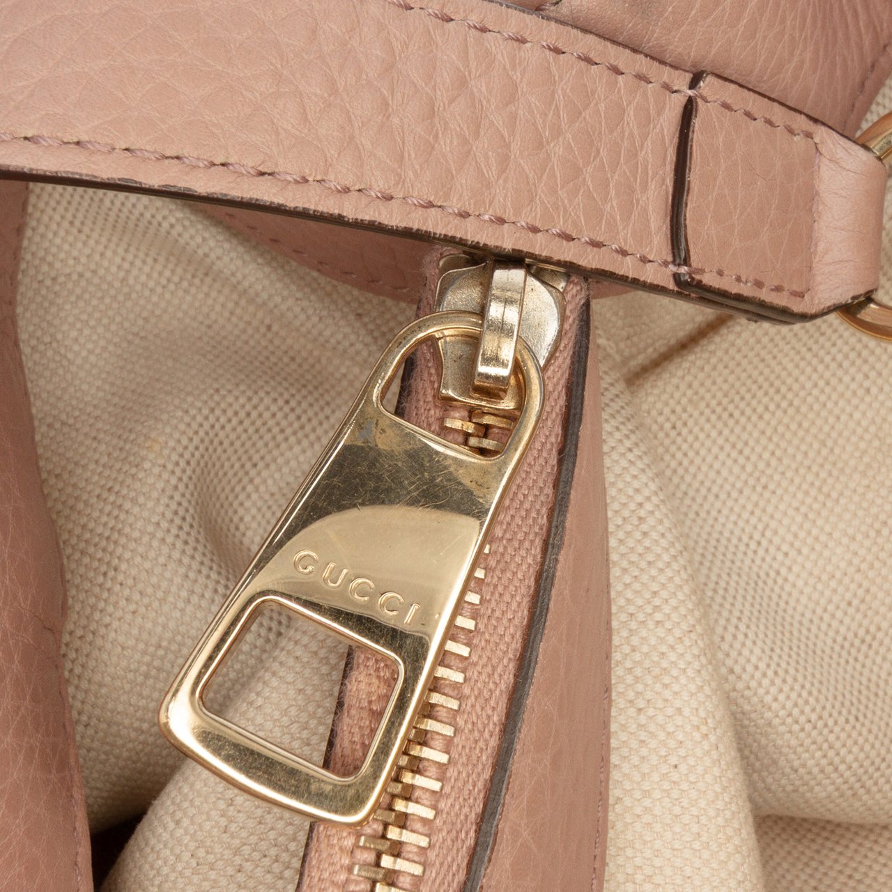 Gucci Medium Calfskin Bamboo Shopper Satchel Bruin