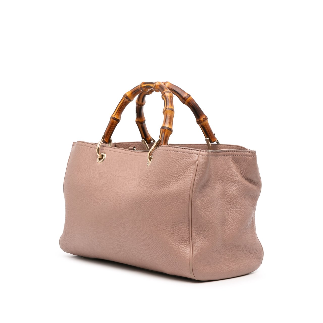 Gucci Medium Calfskin Bamboo Shopper Satchel Bruin