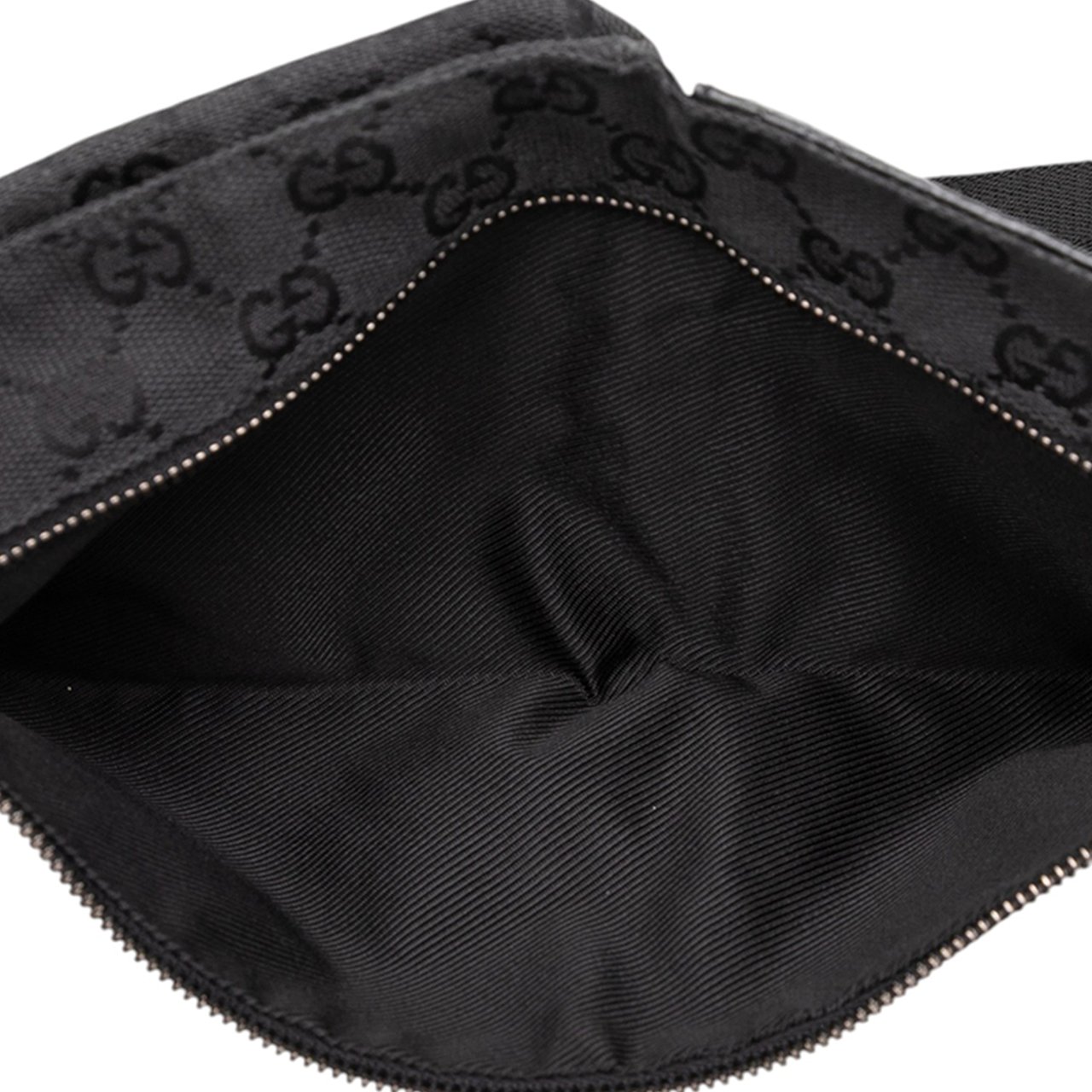 Gucci GG Canvas Double Pocket Belt Bag Zwart