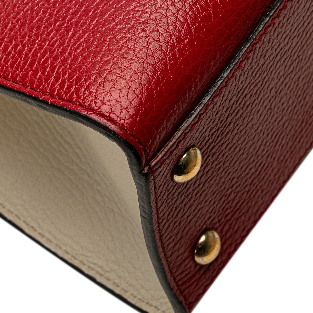 Gucci Medium Tricolor Pebbled Calfskin Soho Convertible Top Handle Bag Rood