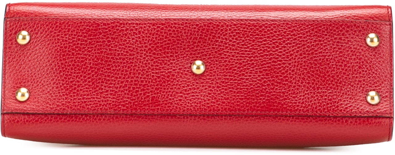 Gucci Medium Tricolor Pebbled Calfskin Soho Convertible Top Handle Bag Rood