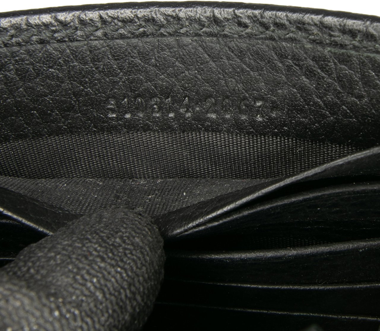 Gucci Leather Interlocking G Dollar Wallet on Chain Zwart