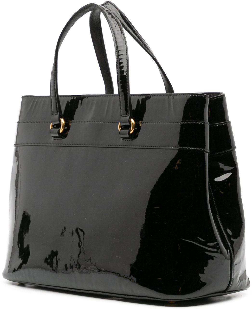 Gucci Patent Bright Bit Satchel Zwart