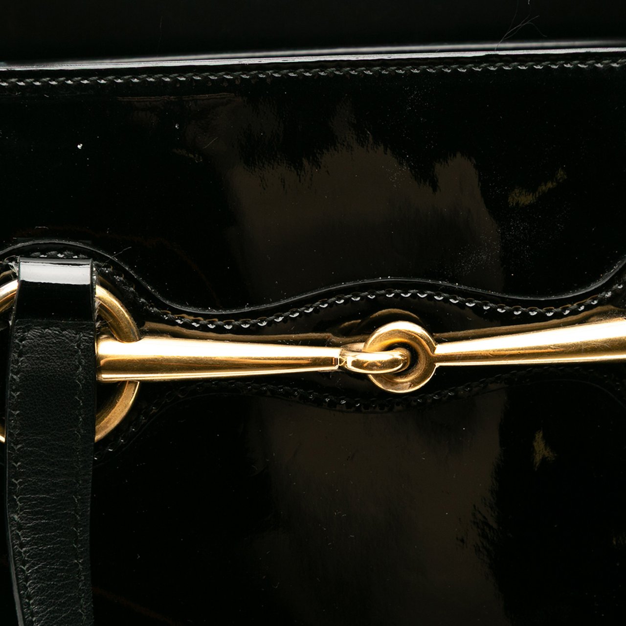 Gucci Patent Bright Bit Satchel Zwart