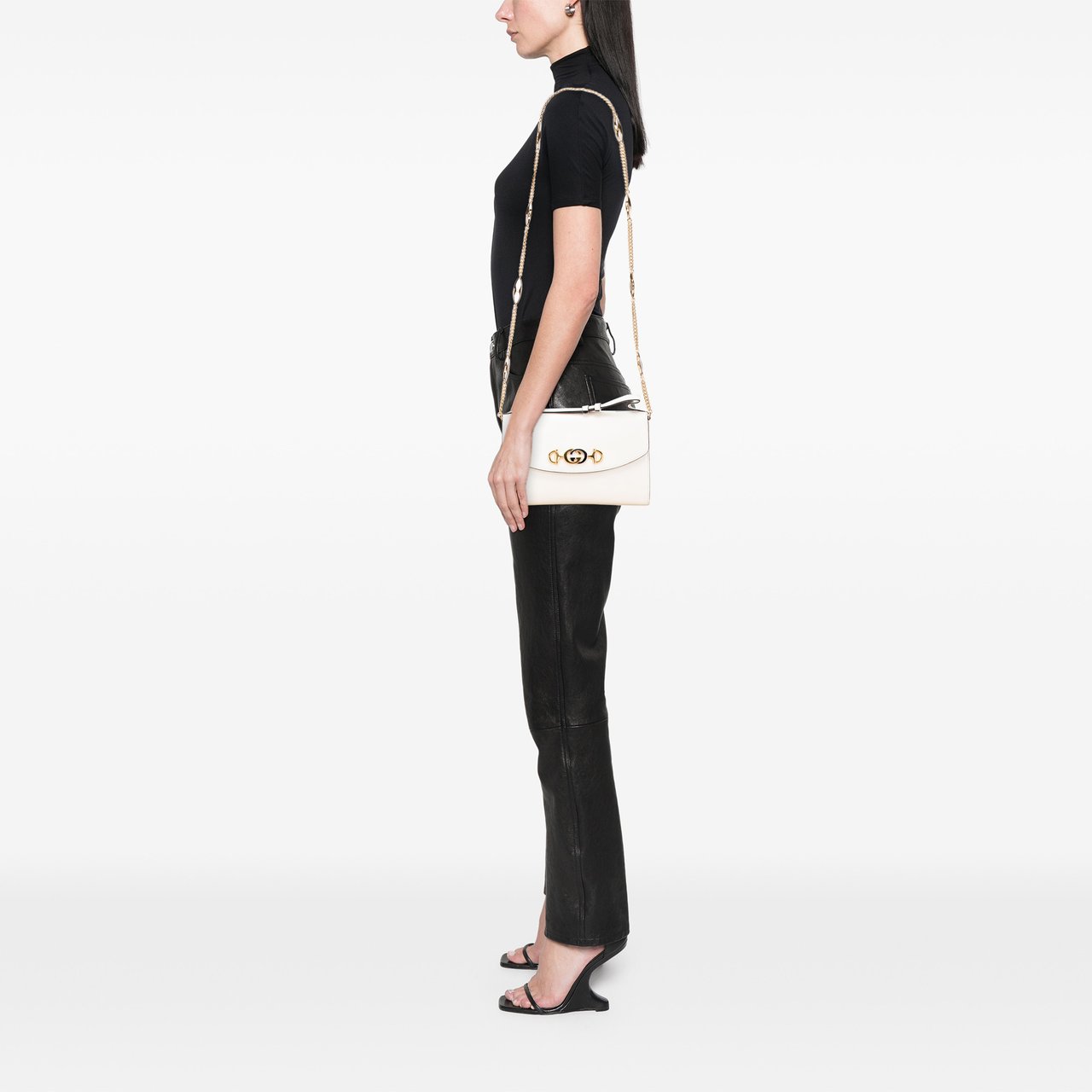 Gucci Small Leather Zumi Satchel Wit