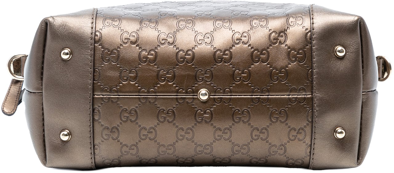 Gucci Metallic Guccissima Heart Bit Tote Bruin