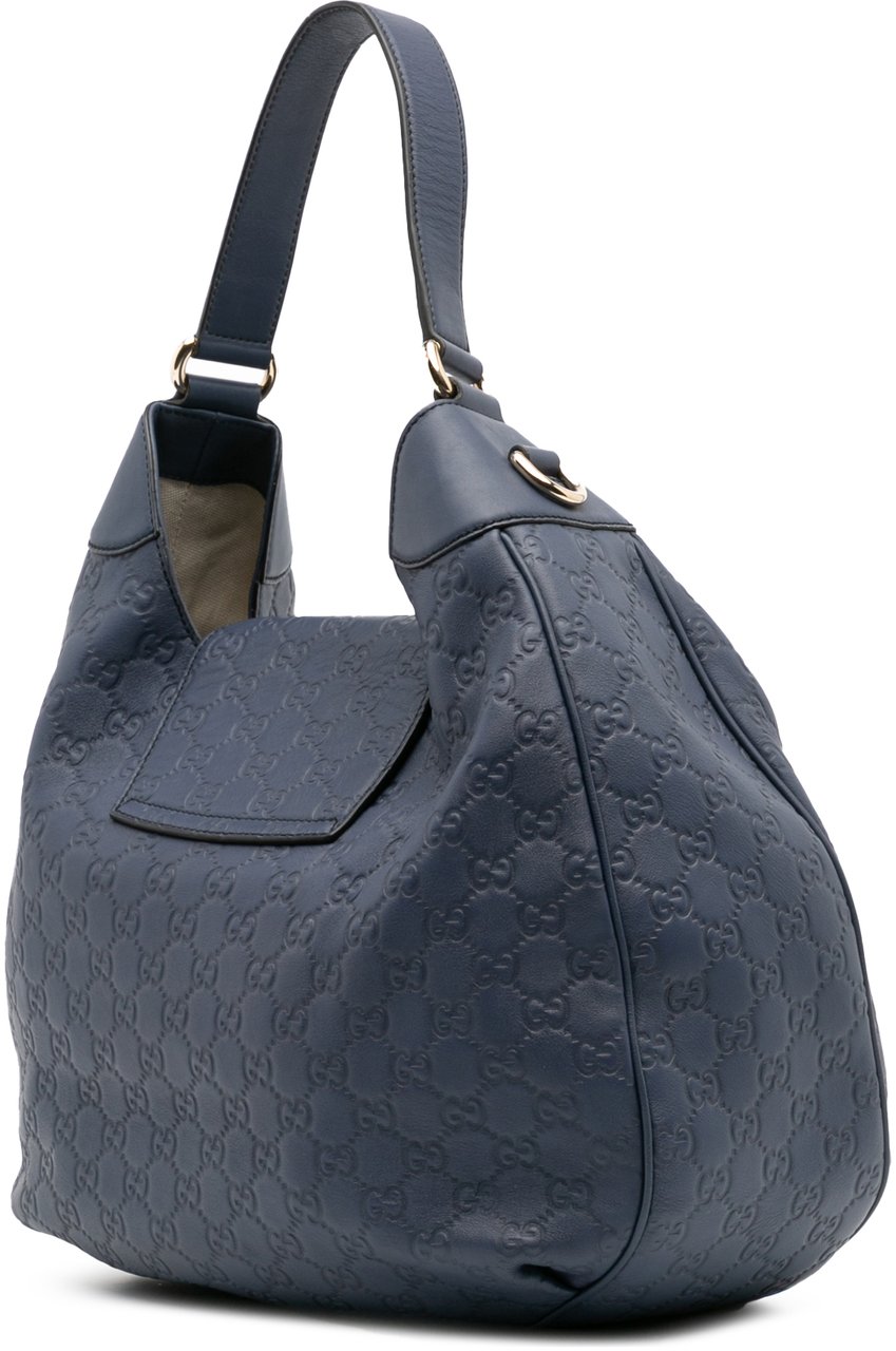 Gucci Medium Guccissima Emily Satchel Blauw
