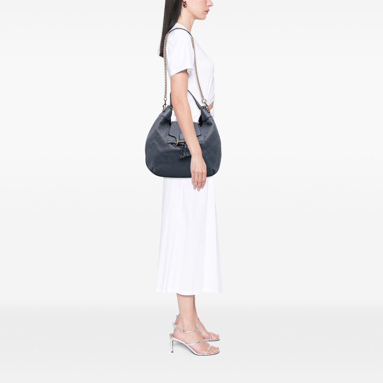 Gucci Medium Guccissima Emily Satchel Blauw