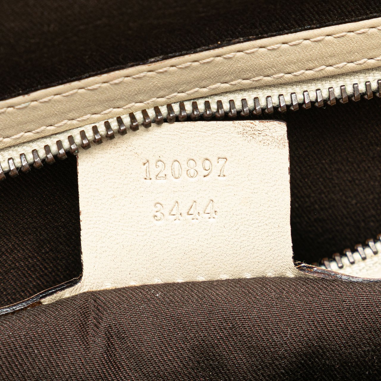 Gucci Calfskin and GG Canvas Nailhead Tote Wit