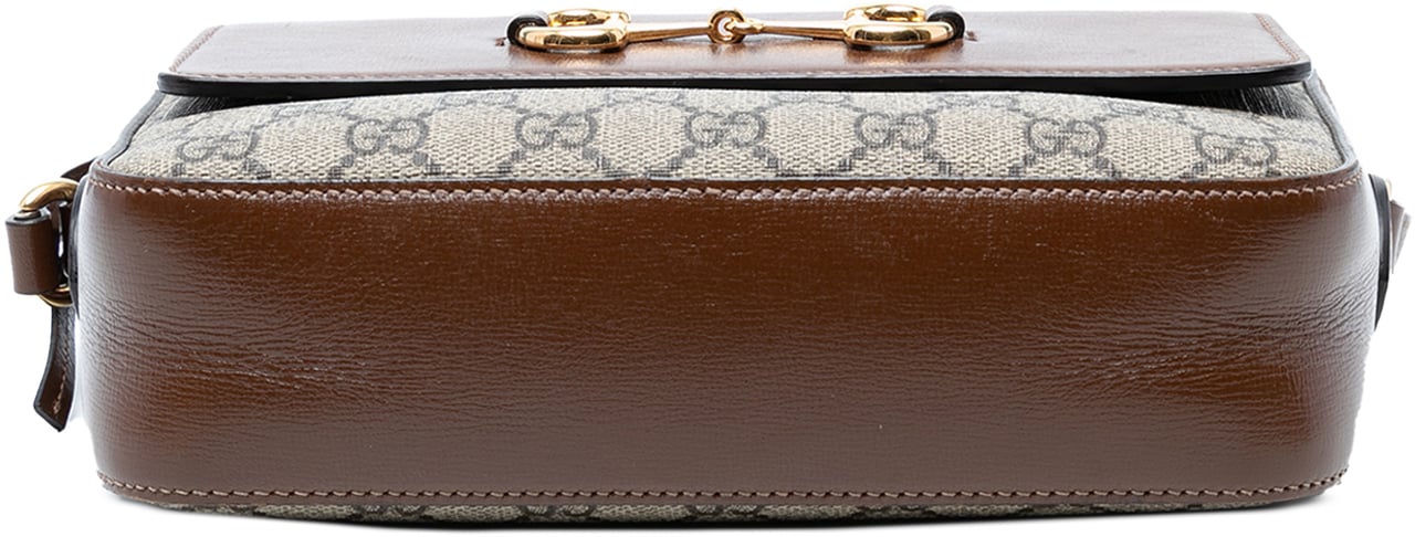 Gucci Small GG Supreme Horsebit 1955 Crossbody Bruin