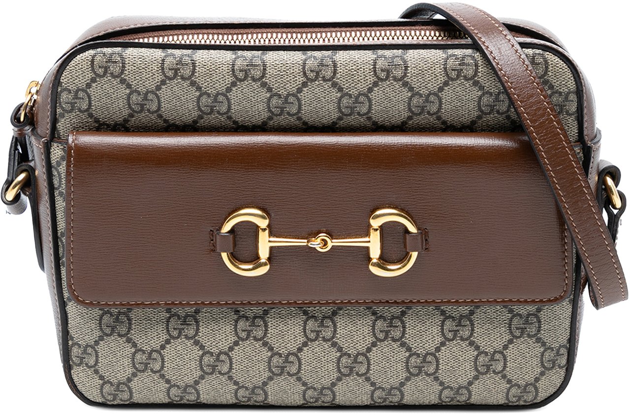 Gucci Small GG Supreme Horsebit 1955 Crossbody Bruin