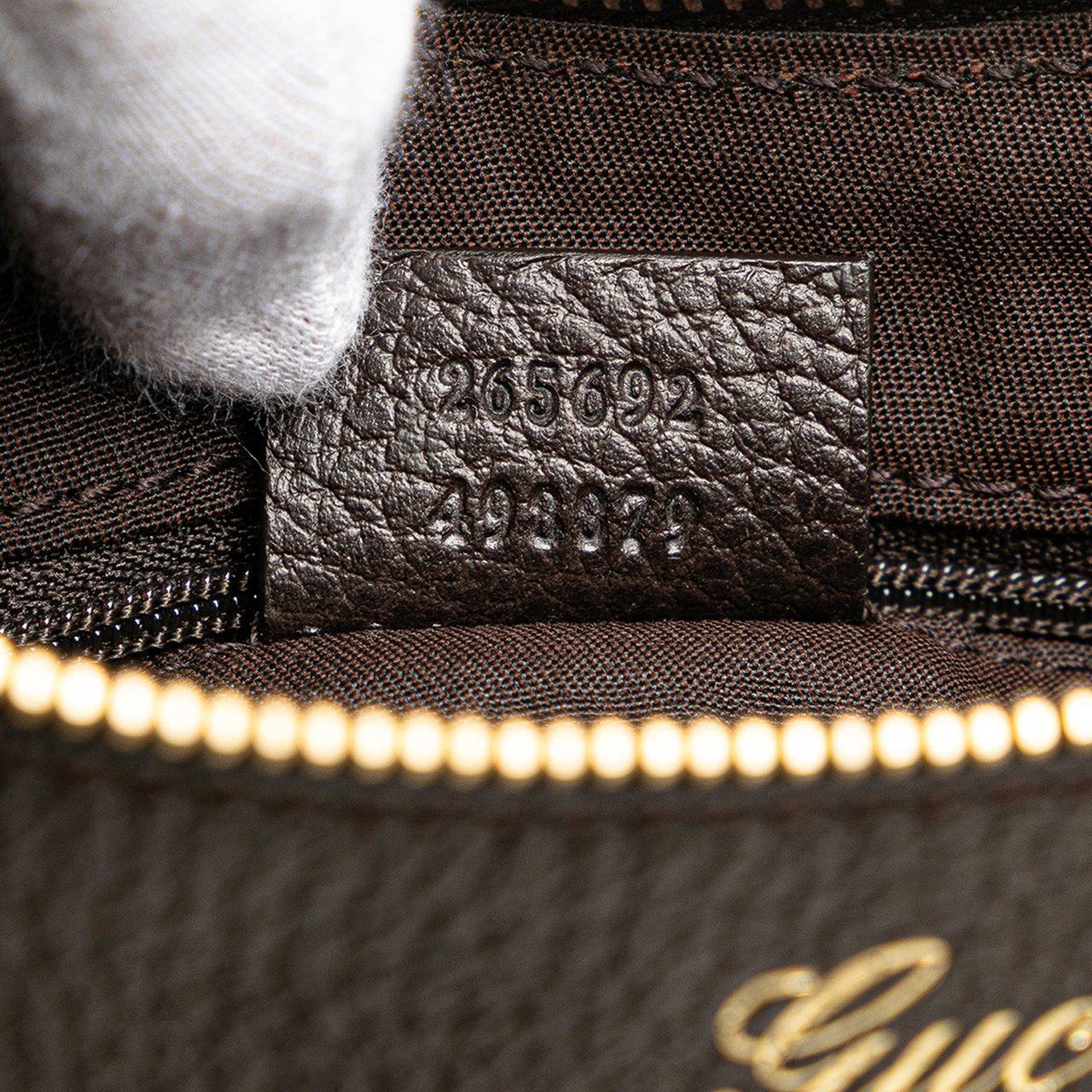 Gucci GG Crystal Abbey D Ring Shoulder Bag Bruin
