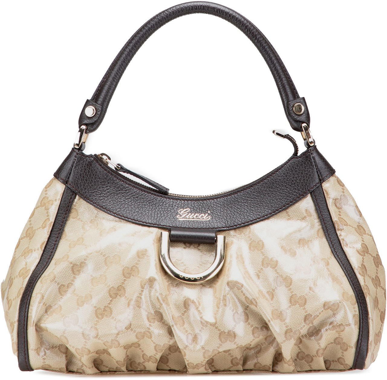 Gucci GG Crystal Abbey D Ring Shoulder Bag Bruin