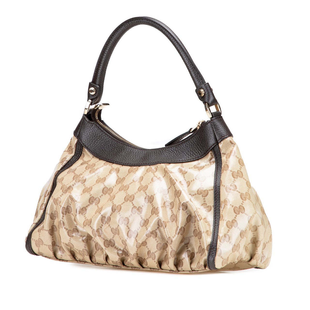 Gucci GG Crystal Abbey D Ring Shoulder Bag Bruin