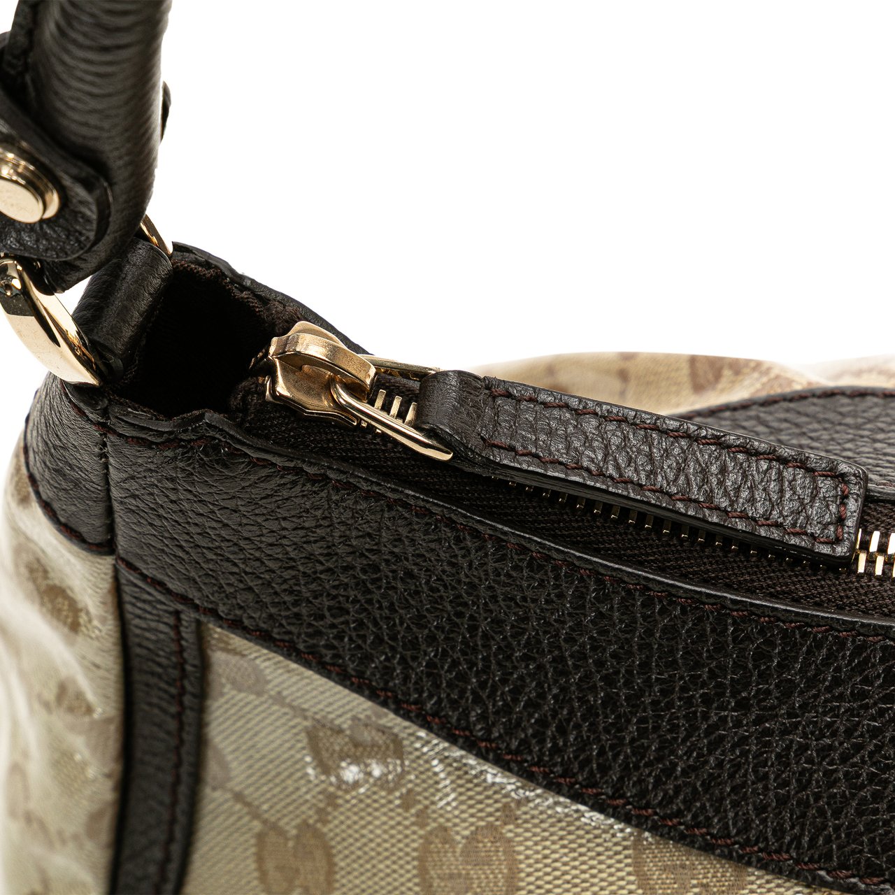 Gucci GG Crystal Abbey D Ring Shoulder Bag Bruin