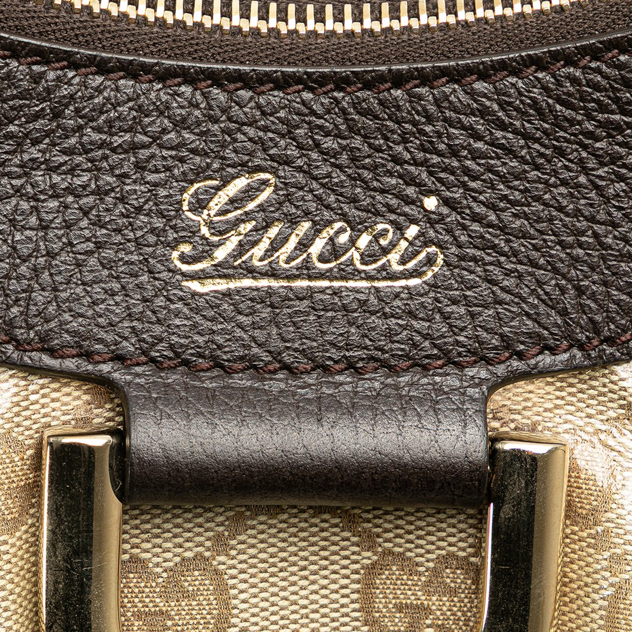 Gucci GG Crystal Abbey D Ring Shoulder Bag Bruin