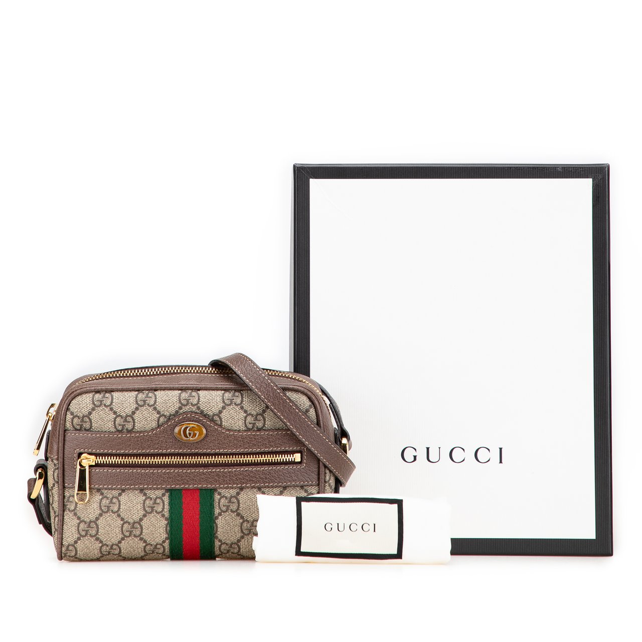 Gucci Mini GG Supreme Ophidia Crossbody Bruin