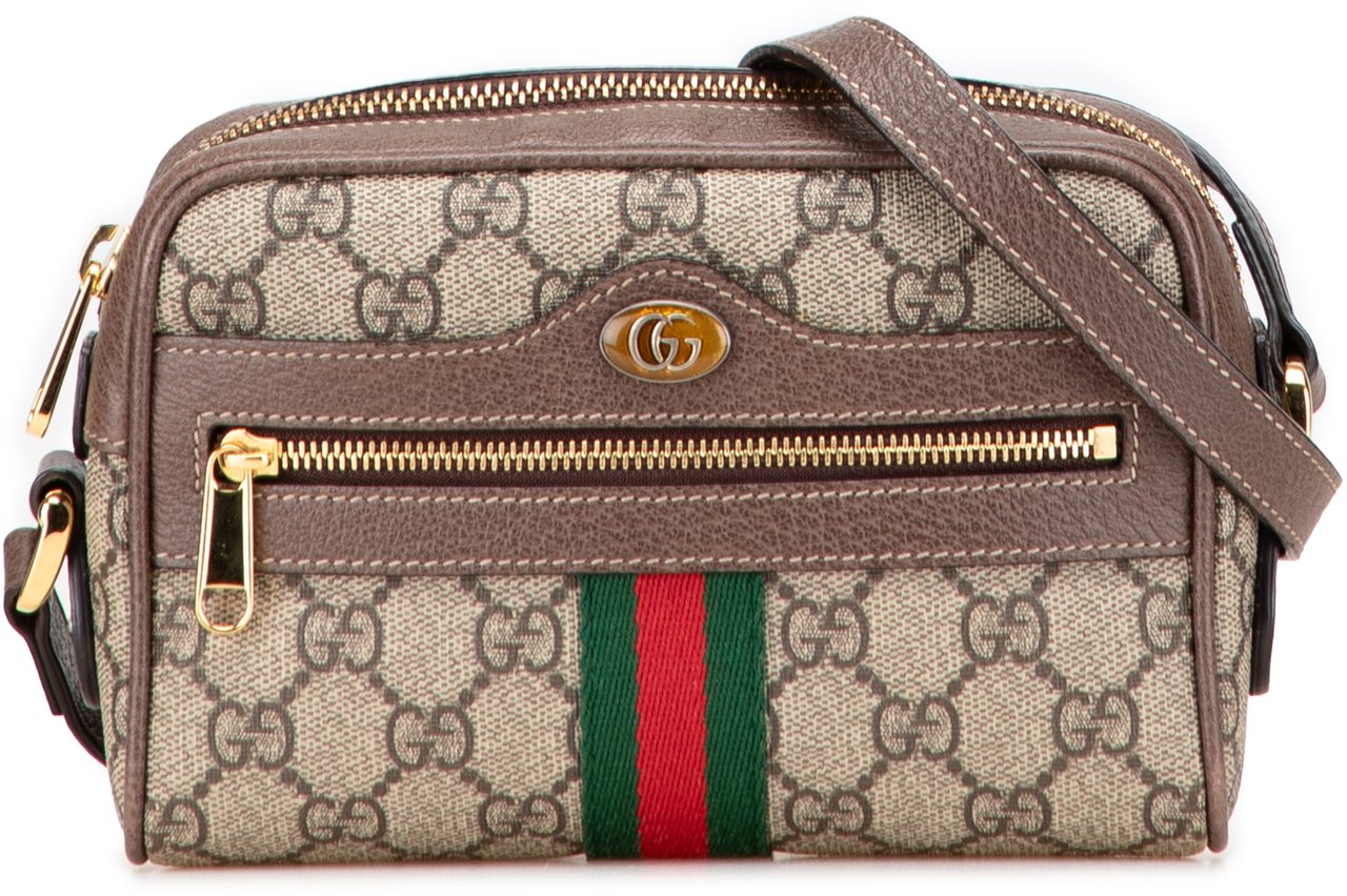Gucci Mini GG Supreme Ophidia Crossbody Bruin