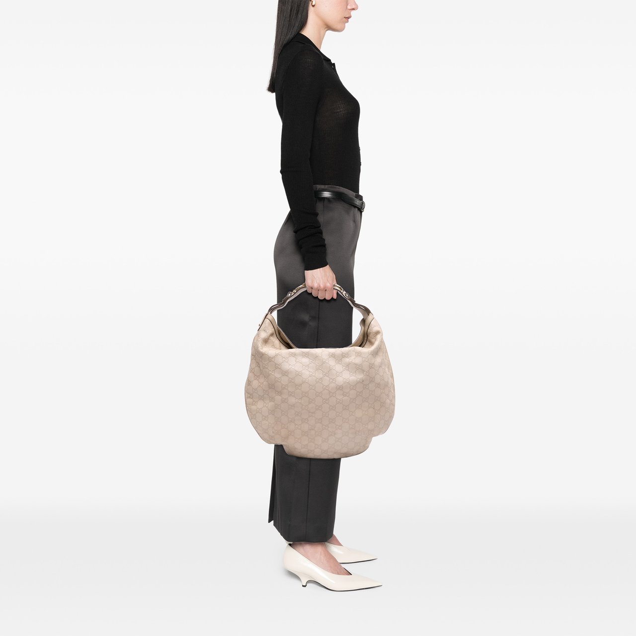 Gucci Guccissima Horsebit Hobo Bruin