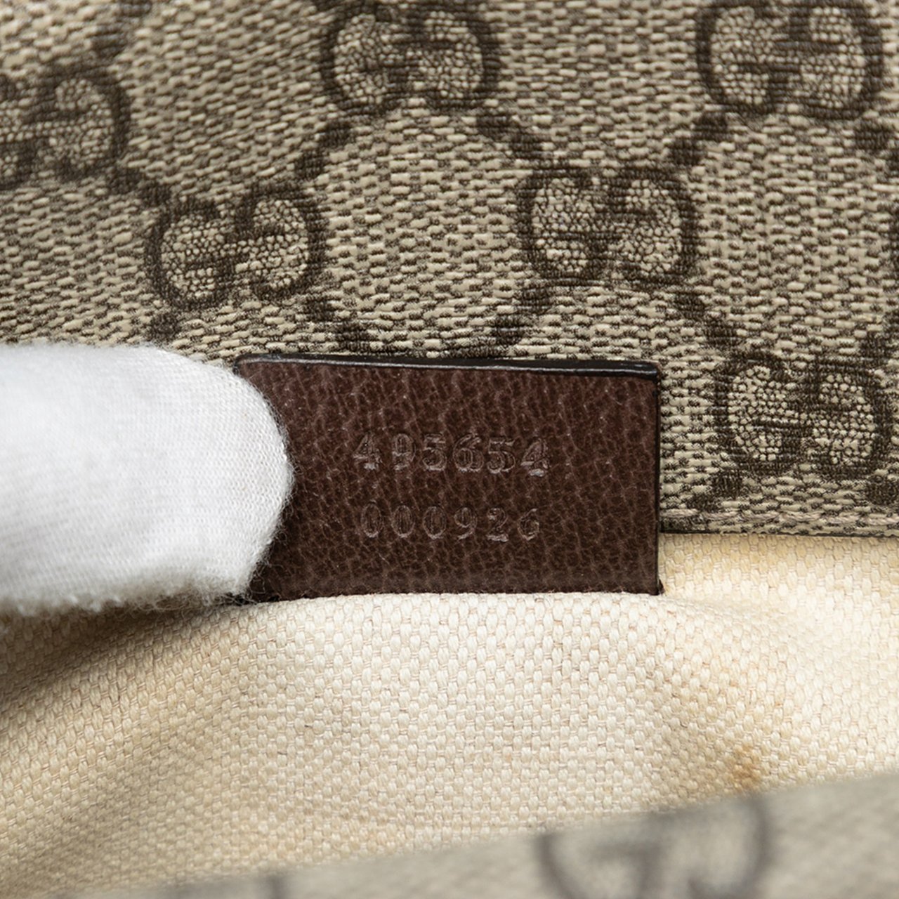 Gucci Medium GG Supreme Web Neo Vintage Double Flap Messenger Bag Bruin