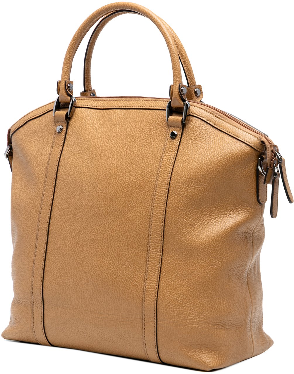 Gucci Large Leather GG Charm Dome Satchel Bruin