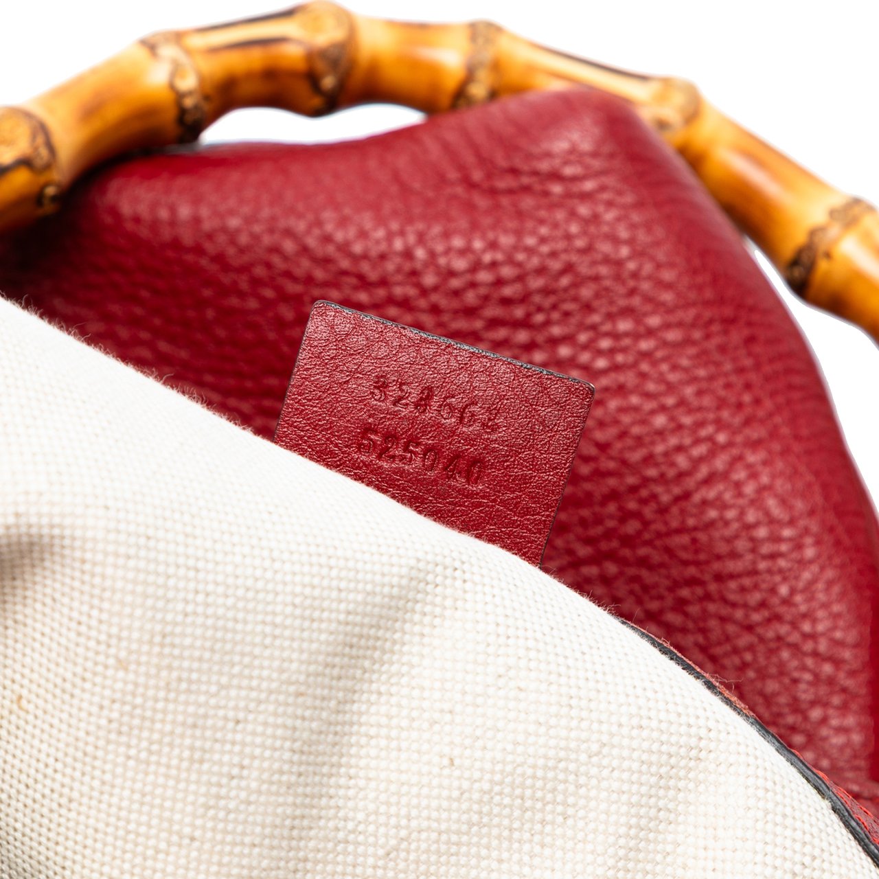 Gucci Tall Leather Bamboo Shopper Tote Rood