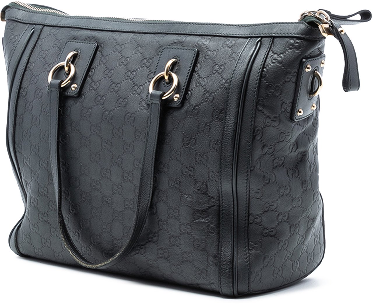 Gucci Guccissima Charm Satchel Zwart