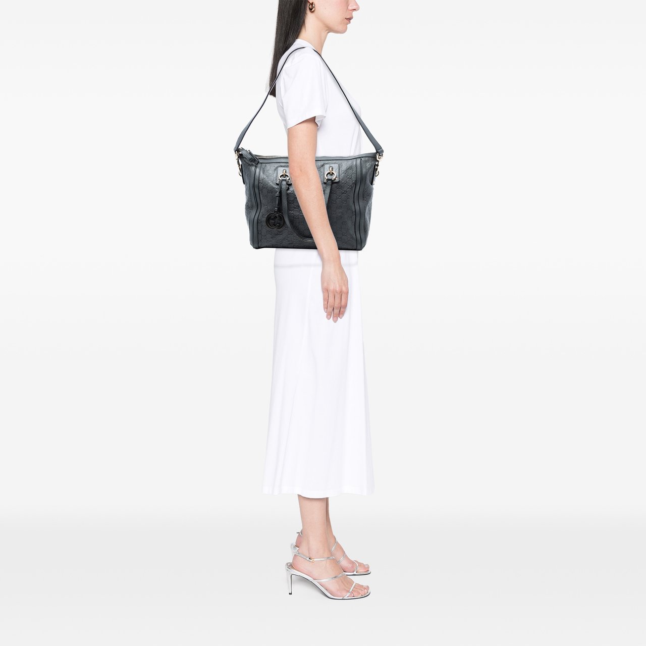 Gucci Guccissima Charm Satchel Zwart