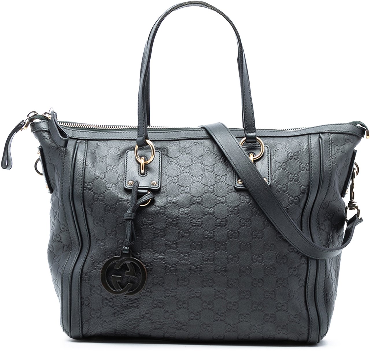 Gucci Guccissima Charm Satchel Zwart