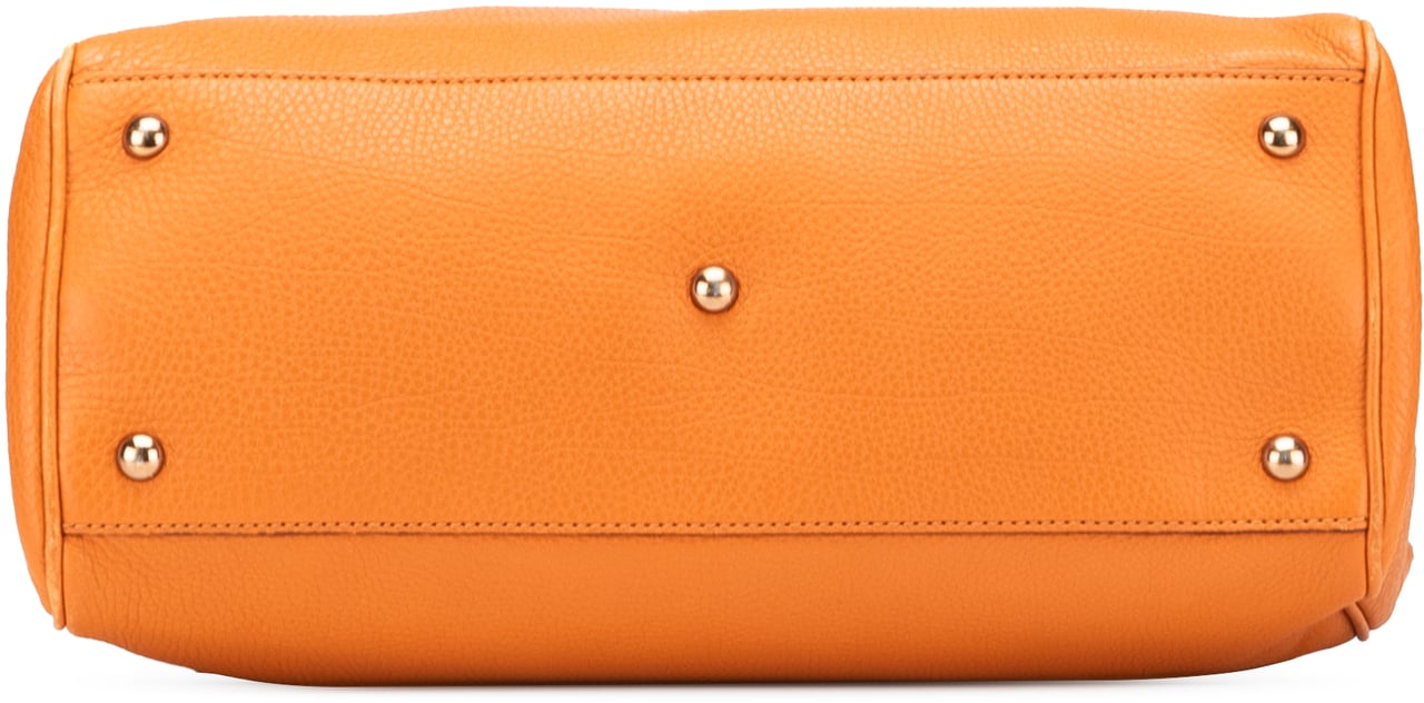 Gucci Medium Calfskin Bamboo Shopper Satchel Oranje