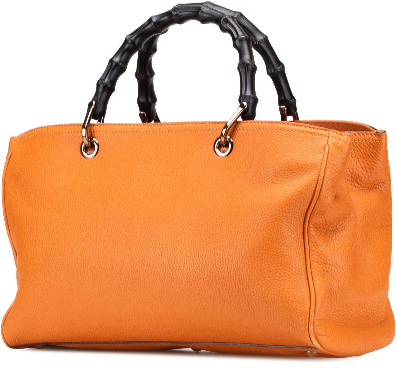 Gucci Medium Calfskin Bamboo Shopper Satchel Oranje